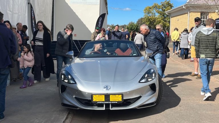 MG Cyberster surrounded by people