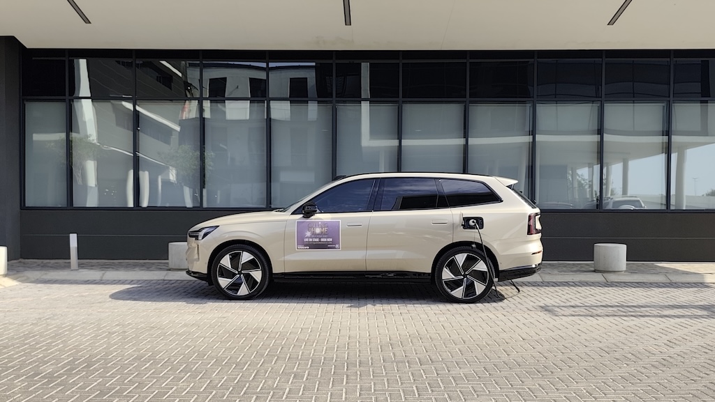 A Volvo EX90 charging at Hilton Garden Inn, Gaborone