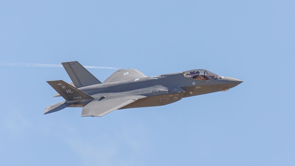 A Lockheed Martin F-35 Lightning II in flight